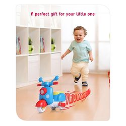 Babyhug Friction Powered Mini Scooter Blue Toy| Push and Go Scooter Toy For Kids| Early Development Motor Skills| Ideal Gift for 3 Years+ Kids| BIS Certified
