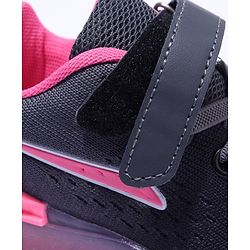Cute Walk by Babyhug Velcro Closure Sneakers- Black Orange