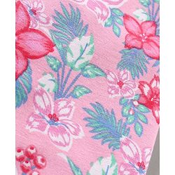 Babyhug Full Length Knit Stretchable Leggings Floral Print- Pink