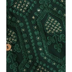 Babyhug Woven Full Sleeves Kurta & Pajama Set Ethnic Embroidered - Green