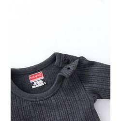 Babyhug Full Sleeves Front Open and Pullover Solid Color Thermal Wear Pack Of 2- Dark Grey