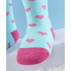 Cute Walk by Babyhug Full Length Anti-Bacterial Heart Printed Tights - Aque