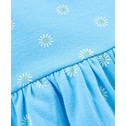 Babyhug 100% Cotton Half Sleeves Frocks Floral Print Pack of 2 - Green Blue