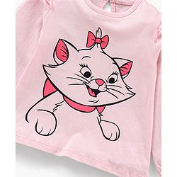 Babyhug Cotton Knit Full Sleeves Top With Frill Detailing & Marie Graphics - Pink