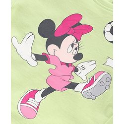 Babyhug Cotton Short Sleeves Minnie Mouse Print Tshirt - Lime