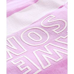 Babyhug 100% Cotton Half Sleeves Tee With Text Graphics- Purple