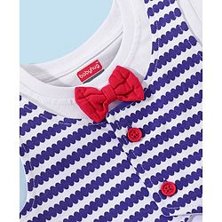 Babyhug 100% Cotton Half Sleeves T-Shirt & Bottomwear With Bow - Blue