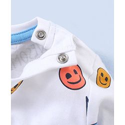 Babyhug Full Sleeves Cotton T-Shirt Smiley Face Print- White