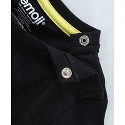 Babyhug Cotton Knit Full Sleeves T-Shirt Text & Smiley Print - Black