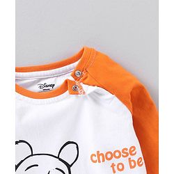 Babyhug Cotton Full Sleeves T-Shirt Winnie The Pooh Print - White Orange