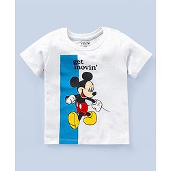 Babyhug Half Sleeves T-Shirt Mickey Mouse Print - Multicolour