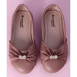 Cute Walk by Babyhug Slip On Bellies With Bow Motif - Nude