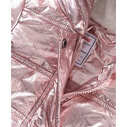 Babyhug Full Sleeves Hooded Fashion Heavy Winter Solid Color Jacket - Pink