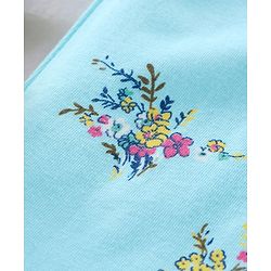 Babyhug 100% Cotton Short Sleeves Floral Printed Jumpsuit - Mint
