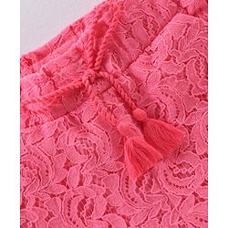 Babyhug Cotton Mid Thigh Length Lace Shorts - Pink
