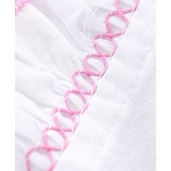 Babyhug Cotton Woven Tie-Knot Cap Set Solid White - Diameter 14 cm