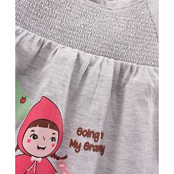 Babyhug Cotton Knit Full Sleeves Top & Pant Set Multiprint - Grey Green