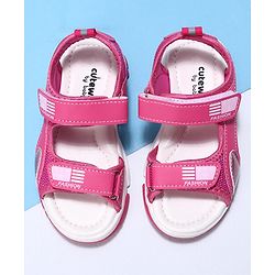 Cute Walk by Babyhug Velcro Sandals Fashion Print - Peach