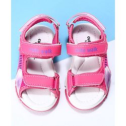 Cute Walk by Babyhug Velcro Sandals Logo Print - Fuchsia