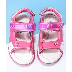 Cute Walk by Babyhug Sandals with Velcro Closure - Peach