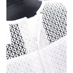 Babyhug Party Wear Cap Sleeves Frock Bow Applique - Whute