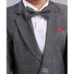 Babyhug Woven Full Sleeves Solid Party Suit - Grey