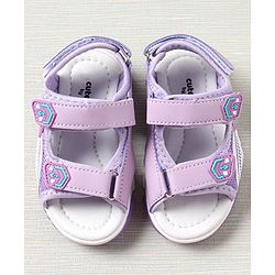 Cute Walk by Babyhug Sandals With Triple Velcro Closure - Light Purple