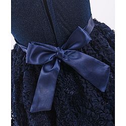 Babyhug Mesh Sleeveless Embroidery Frock - Navy