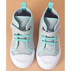 Cute Walk by Babyhug Casual Shoes with Velcro Closure Emoji Design - Blue