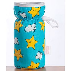 Babyhug Bottle Cover with Star Cloud Print Medium Blue - Fits Upto 120 ml to 260 ml Bottle