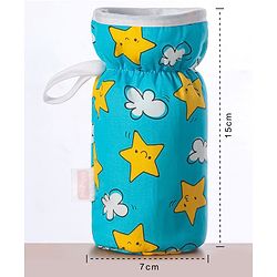 Babyhug Bottle Cover with Star Cloud Print Medium Blue - Fits Upto 120 ml to 260 ml Bottle