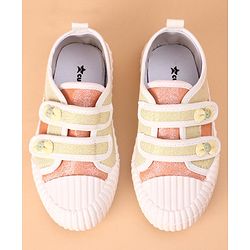 Cute Walk by Babyhug Glitter Casual Shoes with Velcro - Golden
