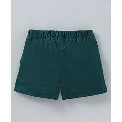 Babyhug Cotton Knit Mid Thigh Length Shorts Fox Print - Green