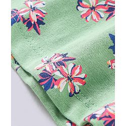 Babyhug 100% Cotton Full Sleeves Frock With Bloomer Floral Print- Mint