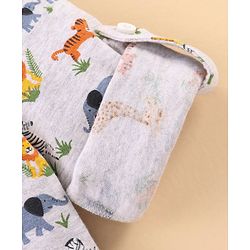 Babyhug Cotton Knit Full Sleeves Shirt Animal Print - White