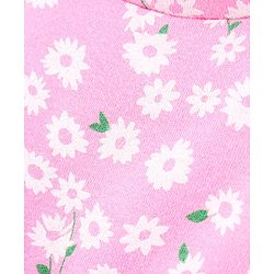 Babyhug 100% Cotton Short Sleeves Frock Floral Print - Pink
