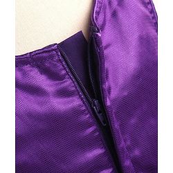 Babyhug Sleeveless Sequins Party Frock With Floral Applique - Aubergine
