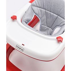 Babyhug Zest Musical Baby Walker With Adjustable Height anti Fall Protection & Toy Bar- Red & White| Rear Wheels with Speed Control| Removable Toy Tray| Adjustable Cushion Seat| BIS Certified