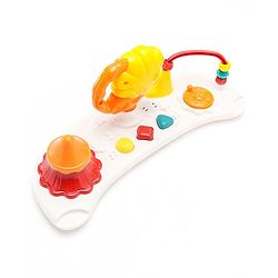 Babyhug Zest Musical Baby Walker With Adjustable Height anti Fall Protection & Toy Bar- Red & White| Rear Wheels with Speed Control| Removable Toy Tray| Adjustable Cushion Seat| BIS Certified