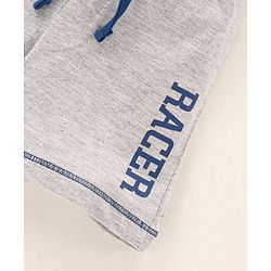 Babyhug Cotton Knit Mid Thigh Length Shorts Text Print - Grey