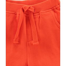 Babyhug Knit Cotton Knee Length Solid Shorts - Orange