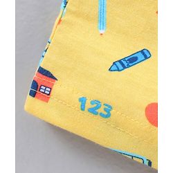 Babyhug Cotton Knit Mid Thigh Length All Over Printed Short - Yellow