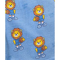 Babyhug Cotton Knit Mid Thigh Length Shorts Lion Print- Blue