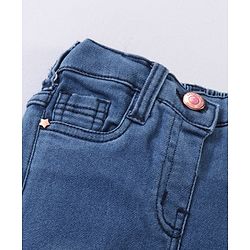 Babyhug Full Length Washed Denim Jeans - Blue