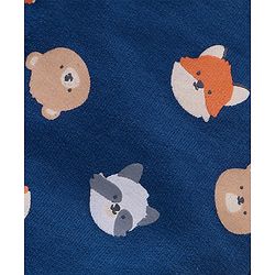 Babyhug Cotton Knit Full Sleeves Solid Tee & Fox Printed Dungaree - Grey Blue