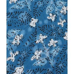 Babyhug Cotton Woven Full Sleeves Floral Printed Kurta - Indigo