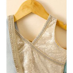Babyhug Sleeveless Embroidered Choli Lehenga And Dupatta - Aqua