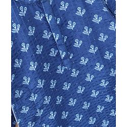 Babyhug Full Sleeves Printed Kurta & Dhoti - Indigo