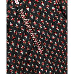 Babyhug Full Sleeves Kurta and Dhoti Set Printed - Dark Green