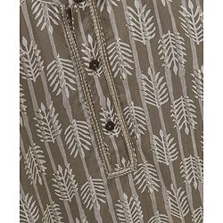 Babyhug Full Sleeves Kurti Leaf Print - Brown